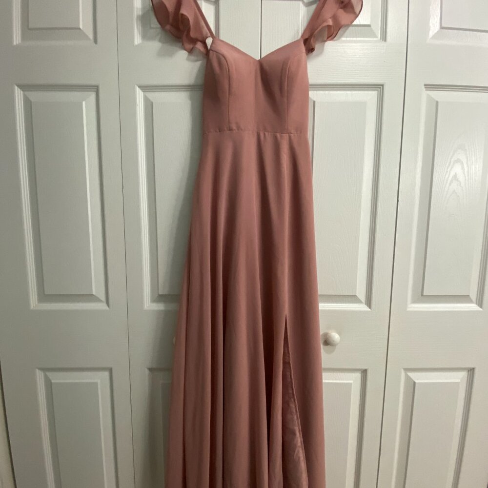 Azazie Everett Dusty Rose Chiffon Bridesmaid Dress - A2